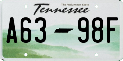 TN license plate A6398F