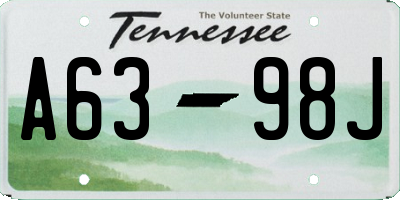 TN license plate A6398J