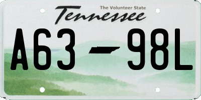 TN license plate A6398L