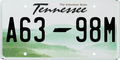 TN license plate A6398M