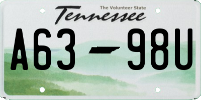 TN license plate A6398U