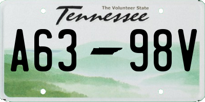 TN license plate A6398V