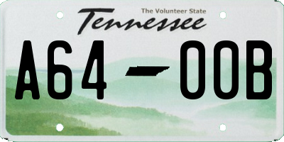 TN license plate A6400B