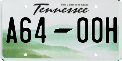 TN license plate A6400H