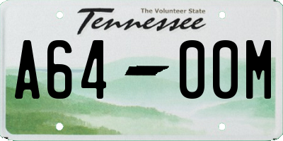 TN license plate A6400M