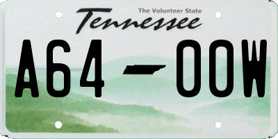 TN license plate A6400W