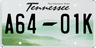 TN license plate A6401K