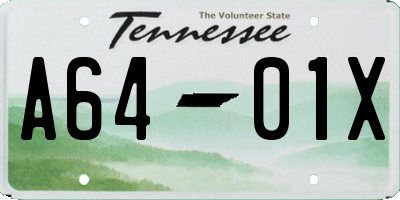 TN license plate A6401X