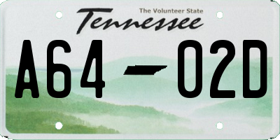 TN license plate A6402D