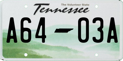TN license plate A6403A