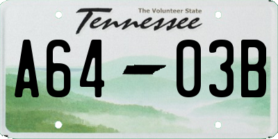TN license plate A6403B