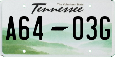 TN license plate A6403G