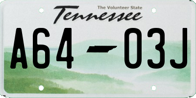 TN license plate A6403J