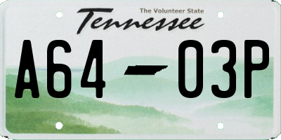 TN license plate A6403P