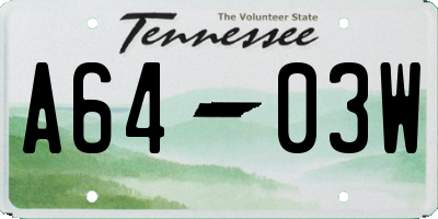 TN license plate A6403W