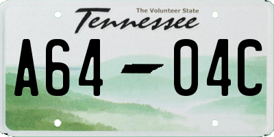 TN license plate A6404C