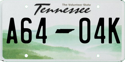 TN license plate A6404K