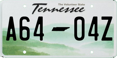 TN license plate A6404Z