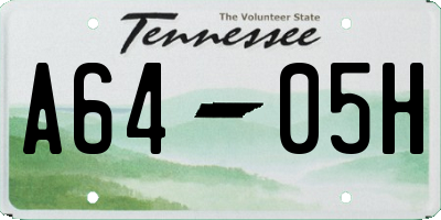 TN license plate A6405H