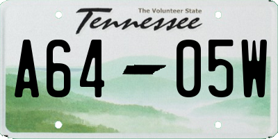 TN license plate A6405W