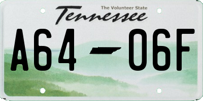 TN license plate A6406F
