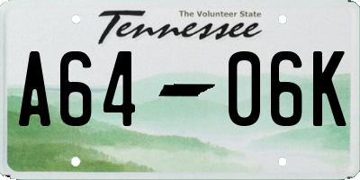 TN license plate A6406K