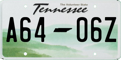 TN license plate A6406Z