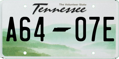 TN license plate A6407E