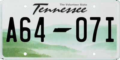 TN license plate A6407I