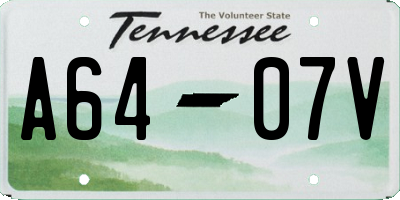 TN license plate A6407V