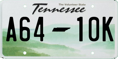 TN license plate A6410K