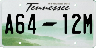 TN license plate A6412M