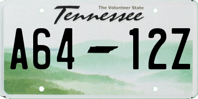 TN license plate A6412Z