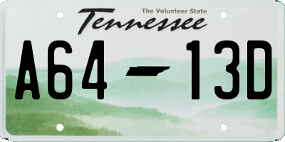 TN license plate A6413D