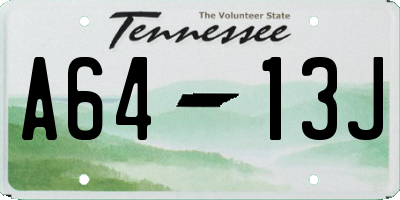 TN license plate A6413J