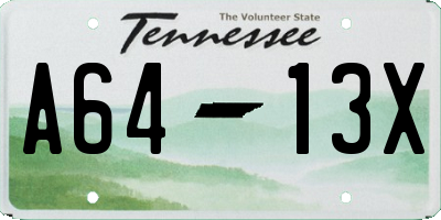 TN license plate A6413X