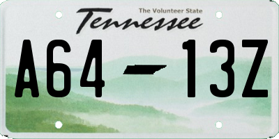 TN license plate A6413Z