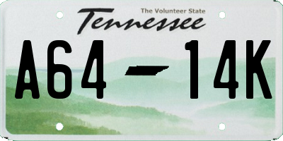 TN license plate A6414K