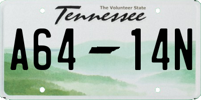 TN license plate A6414N