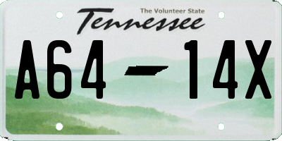 TN license plate A6414X