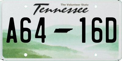 TN license plate A6416D