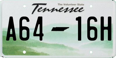TN license plate A6416H