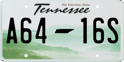 TN license plate A6416S