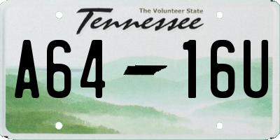 TN license plate A6416U