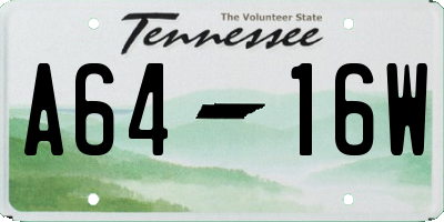 TN license plate A6416W