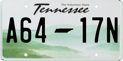 TN license plate A6417N