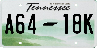 TN license plate A6418K