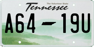 TN license plate A6419U