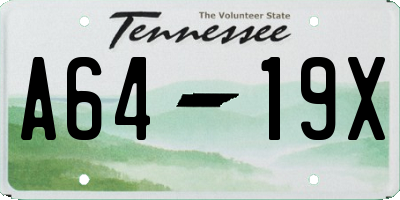 TN license plate A6419X