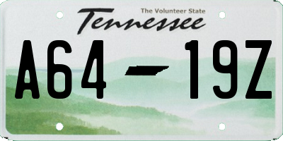 TN license plate A6419Z
